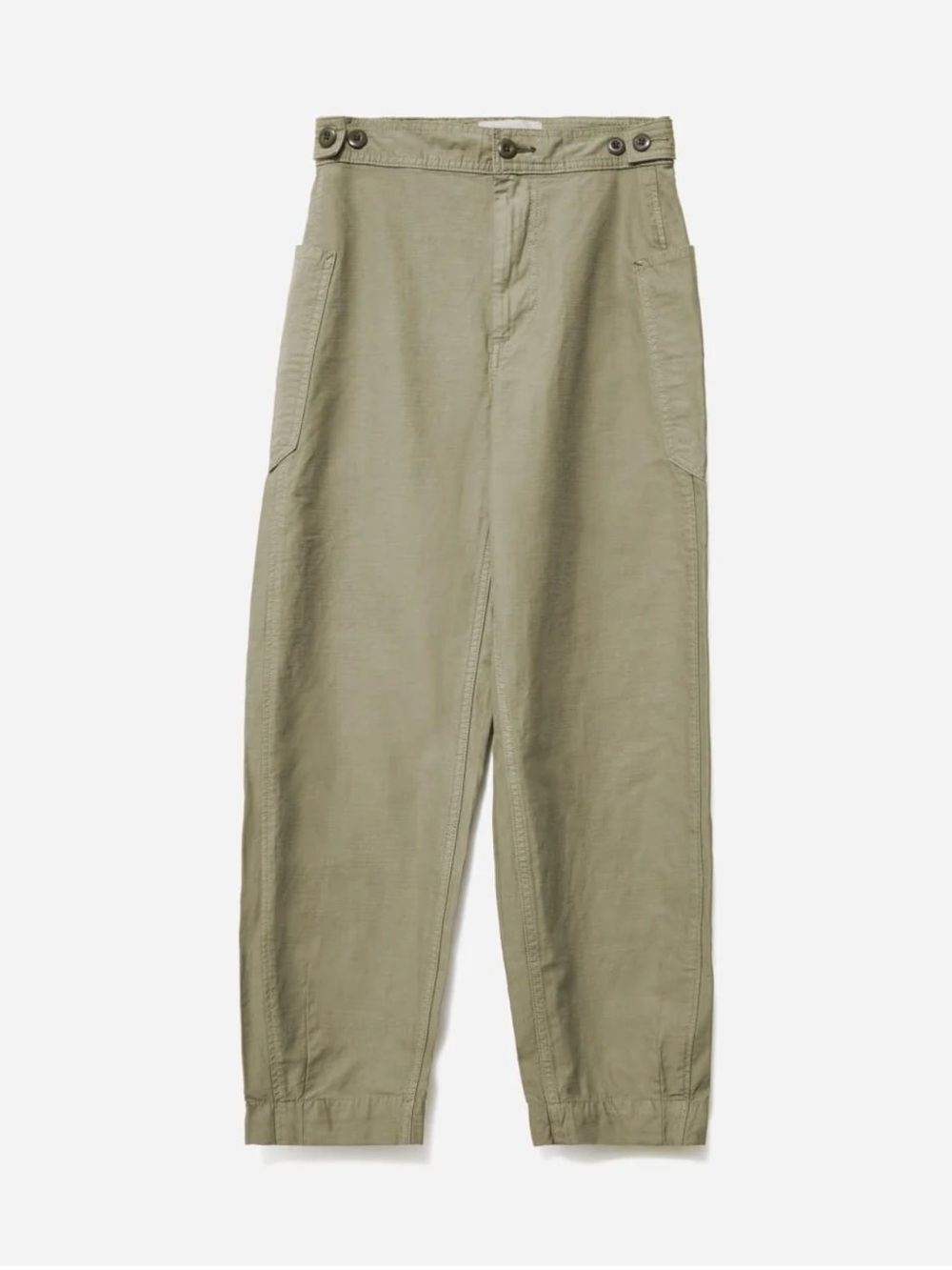 Everlane The Fatigue Barrel Pants Bay Leaf Sage Green Utility Pants Cotton/Linen
